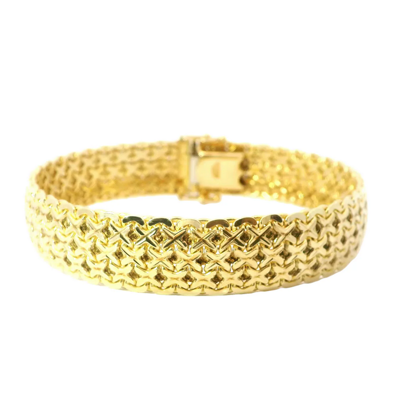 Gold X Pattern Bracelet